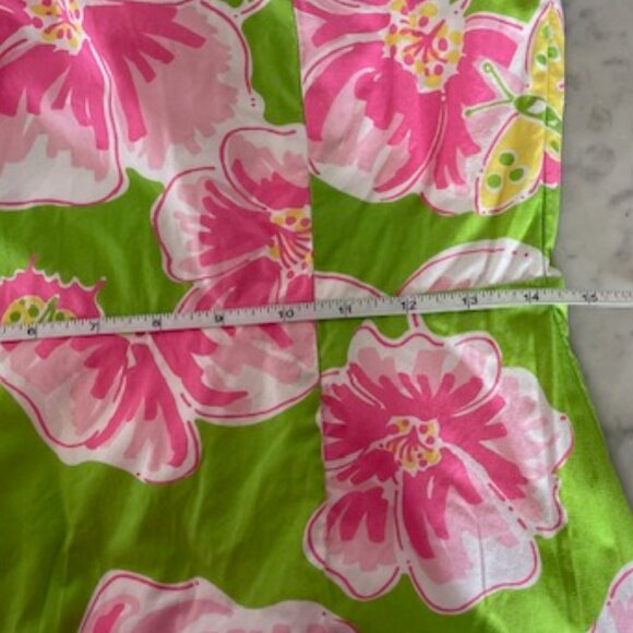 LILLY PULITZER Maui Punch Pink Green Strapless Dress 6 Vintage - Picture 16 of 17
